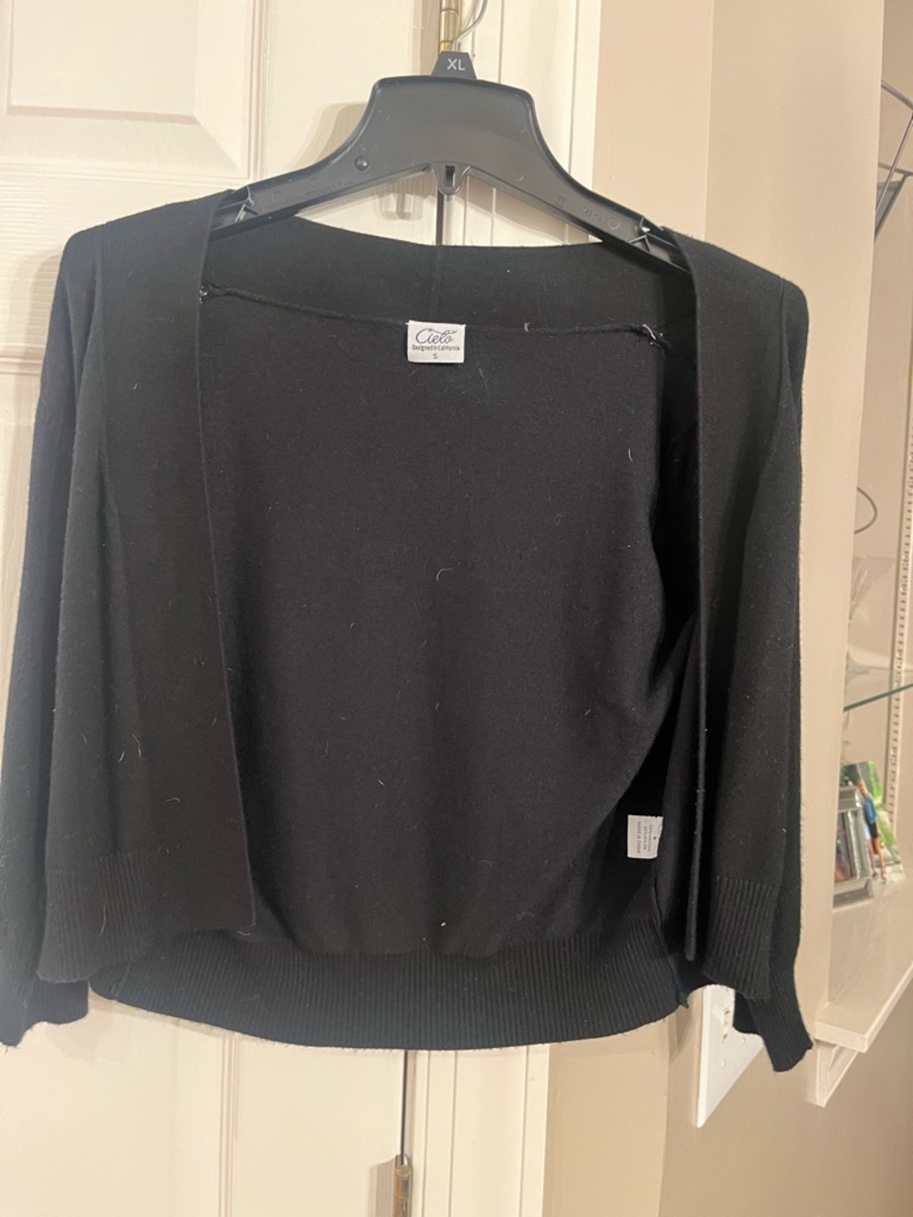 Cielo Black Open-Front Cropped Cardigan